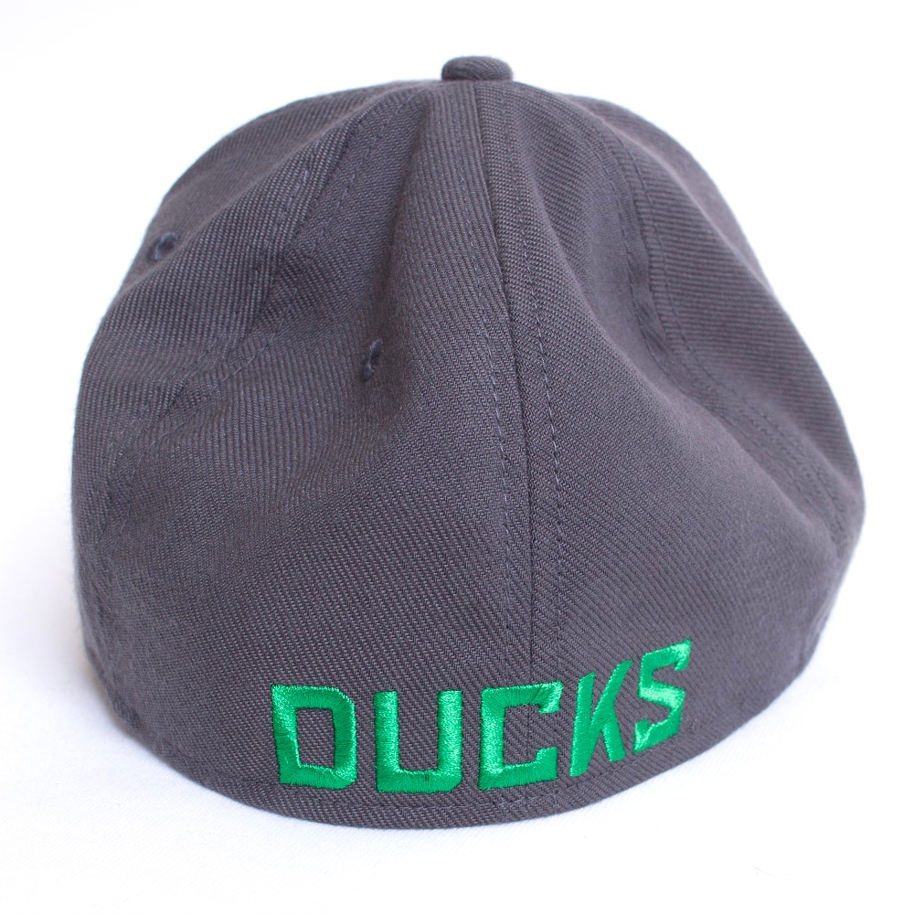 Classic Oregon O, Nike, Grey, Curved Bill, Polyester Blend, Accessories, Unisex, Football, Rise, Structured, Flex, Hat, 799101